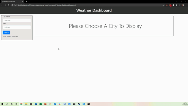Weather Dashboard Gif